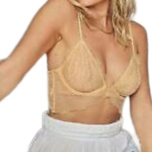 Free People Intimately Lucia Underwire Lace Nude Bra 32A